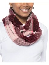 CHARTER CLUB Womens Wine Maroon Woven Chenille Fringed Infinity Scarf - £15.71 GBP