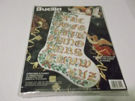 Christmas  Stocking Alphabet Counted Cross Stitch Kit New Bucilla - $19.79