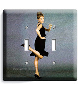 AUDREY HEPBURN BREAKFAST AT TIFFANY&#39;S CIGARETTE 2 GANG LIGHT SWITCH PLAT... - $30.17 CAD