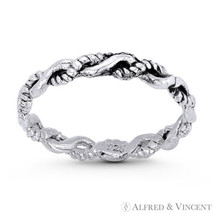 2.5mm Spiral Rope Crossover Right Hand Ring .925 Sterling Silver Stackab... - $25.49
