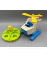 Vtg Little People Plastic Toy Helicopter Rescue Merry Go Round - $15.57