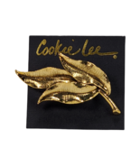 Cookie Lee Leaf Pin Gold Tone Pin Brooch - £3.79 GBP