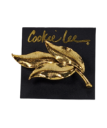 Cookie Lee Leaf Pin Gold Tone Pin Brooch - $4.82