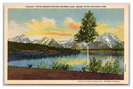 Jackson Lake Grand Teton National Park Wyoming WY UNP Linen Postcard Y10 - £2.34 GBP
