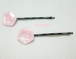 FUN Hand Created OOAK Bobby Pins Pink Shimmer - £4.30 GBP