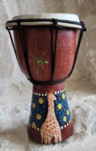 African Djembe Drum 8”  Wooden Tribal Drum Hand Carved Hand Painted Unbr... - £26.62 GBP