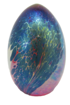 Vintage Iridescent Glass Art Egg signed MSH &#39;90 Multicolored - £27.22 GBP