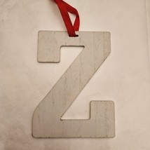 Wooden Letter Distressed Ornament Decor White Initial Monogram gift Z - $8.91