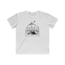 Soft Kids Fine Jersey Tee - Wander More Graphic - Black and White Youth ... - £16.93 GBP
