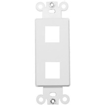 Two Ports Decorative Data Comm Frame For Keystone Modular Inserts White ... - $8.42