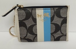 Coach Black Signature Print Blue Stripe Stagecoach Logo Credit Card ID H... - $43.92