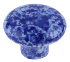 7  Ceramic Graniteware Cabinet Knobs Enamelware Drawer Pulls Blue & White - $22.01