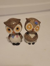 Cute Little Owls Salt and Pepper Shakers Korea Anthropomorphic Animal Vtg? - $11.64