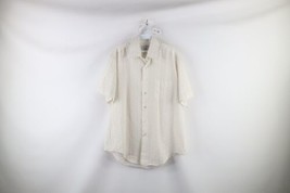 Vtg 60s Streetwear Mens 16.5 Sheer Striped Collared Short Sleeve Button Shirt - £38.88 GBP
