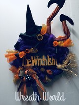 New Handmade Funny Halloween Witch Wreath Door Decor Witch Is In Witch Legs - £52.29 GBP