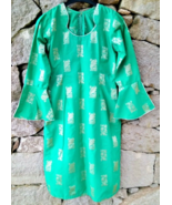 Green Kurti Tunic Top for Women Embroidered Readymade Pakistani Ethnic S... - £8.12 GBP
