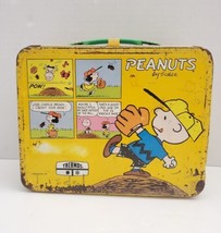 Vintage 1965 PEANUTS Metal Lunchbox Snoopy Charlie Brown Charles Schultz - £19.37 GBP