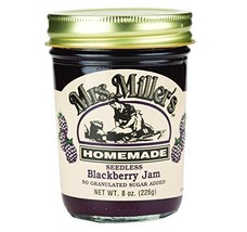 Mrs. Miller&#39;s Sugarless Jam Variety Pack: Seedless Blackberry, Cherry, S... - £25.32 GBP