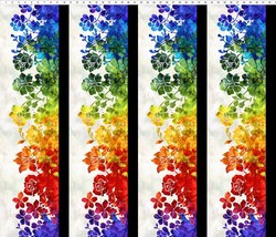 Cotton Sunshine Jason Yenter Rainbow Flowers Fabric Print by the Yard D480.51 - £11.11 GBP
