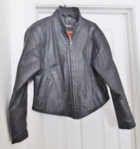 Hot Leathers Jacket Coat Biker Motorcycle Black Thinsulate Lining XL VTG - $78.86