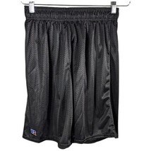 Russell Gym Shorts Size Small Black Mesh Basketball Drawstring Athletic ... - $19.83