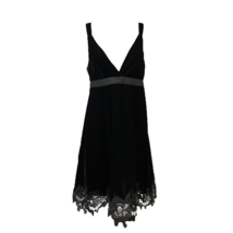 Miss Selfridge Womens A Line Dress Black Backless Strap Lace Velvet Goth... - £29.89 GBP