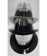 Lot of 3 Happy New Years Paper Top Hat, Silver/Black, Age 14+ - $272.68 MXN