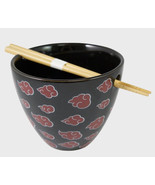 Naruto Shippuden Akatsuki Clouds 16 Ounce Ceramic Ramen Bowl With Chopst... - $613.06 MXN