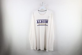 Nike Mens 2XL Team Issued Albion University Baseball Long Sleeve T-Shirt White - £39.52 GBP
