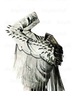 New Woman Punk Full Silver Long Spiked Fringes Cowhide Biker Leather Jacket-496 - $459.99