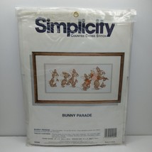 Simplicity Bunny Parade Counted Cross Stitch Kit 14&quot;x6&quot; Sewing Crafting ... - $12.99