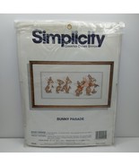 Simplicity Bunny Parade Counted Cross Stitch Kit 14&quot;x6&quot; Sewing Crafting ... - £10.26 GBP