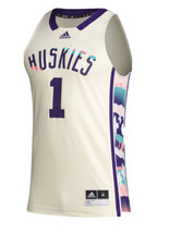 Adidas Washington Huskies Floral Basketball Jersey Sz L Large #1 Purple - £46.15 GBP