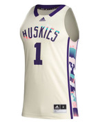 Adidas Washington Huskies Floral Basketball Jersey Sz L Large #1 Purple - £39.87 GBP