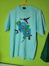 Vintage 1980s Womens T-shirt Screen Stars Best Hummingbirds Flowers Larg... - £17.97 GBP