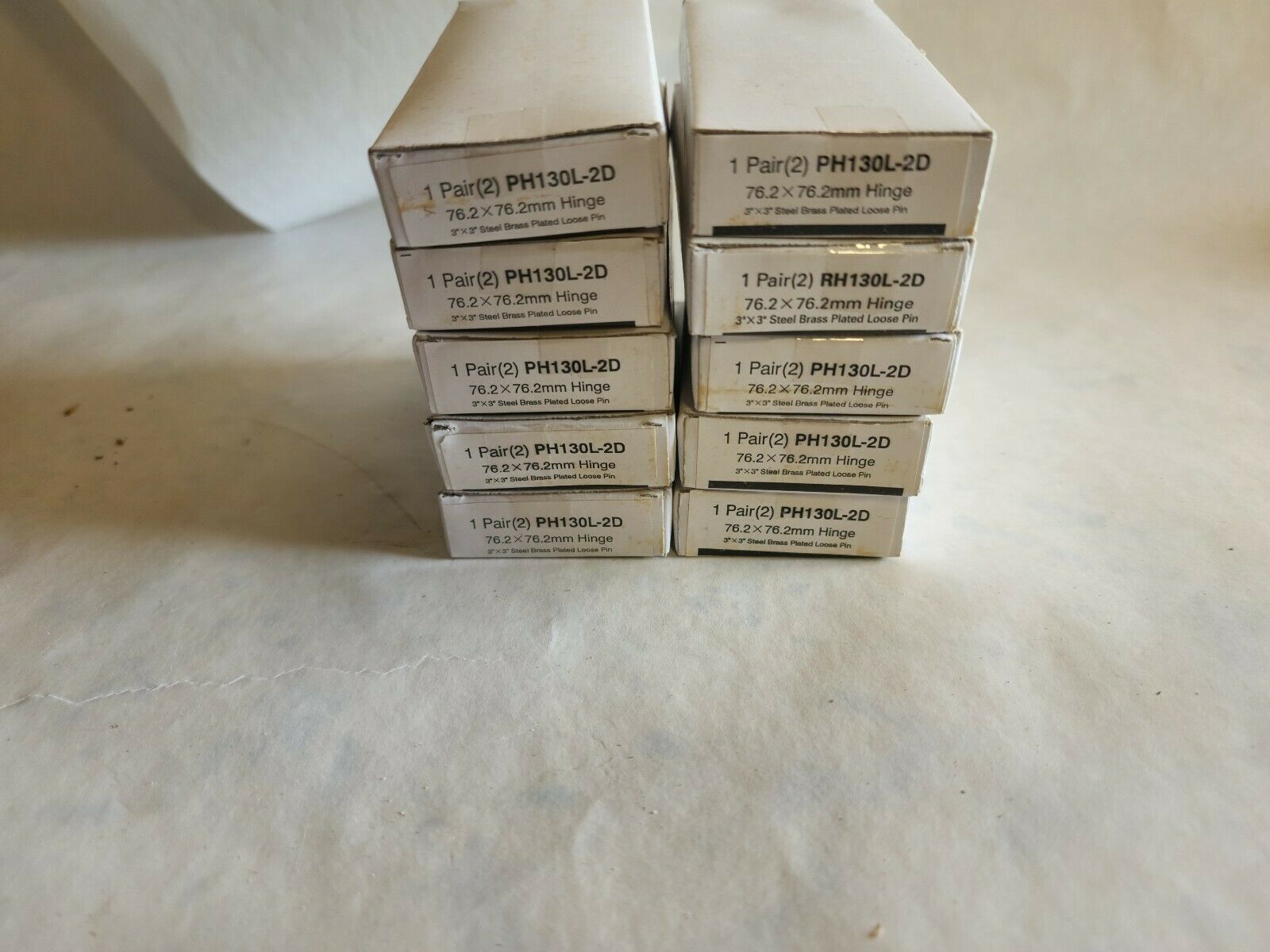 10 Pair of 3&quot; x 3&quot; Brookline Brass Plated- Butt / Utility Hinges with Sc... - $47.99
