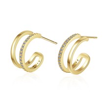 JYouHF Fashion Simple Semi-circle Round Stud Earrings for Women New Cute Double  - £11.53 GBP