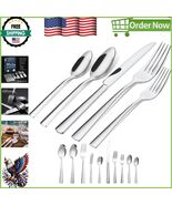 Dishwasher Safe 45-Piece Silverware Set - Ergonomic Design for Effortles... - $97.90 CAD