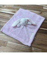 Blankets &amp; Beyond White Bunny Rabbit Pink Lovey Security Blanket 15.75x14.5 - $18.99