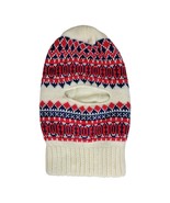 Wigwam Facemask Winter Cap Hat Hood Vtg USA-Made Adult Ugly Sweater White - £30.50 GBP