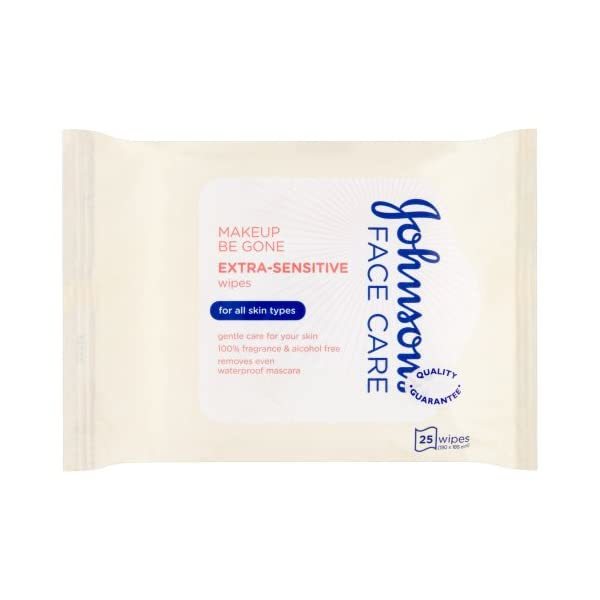 Johnson&#39;s Face Care Makeup Be Gone Extra-Sensitive Wipes - Pack of 25  - $14.00