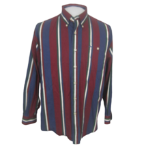 Alexander Julian Colours Men shirt l/s pit2pit 25&quot; L vintage wide stripe 1990s  - £31.14 GBP