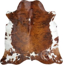 Sunshine Cowhides Genuine Cowhide Rug, Brindle Tricolor Carpet For Livin... - £172.05 GBP