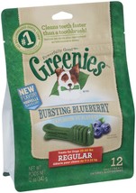 Greenies Dog Dental Treats Regular Blueberry 1ea/12 oz, 12 ct - £26.86 GBP