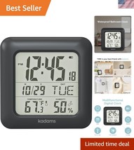 All-in-One Waterproof Clock with Temperature, Humidity &amp; Multi-Language ... - $52.50
