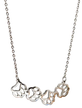 Cat Pendant Paw Print Necklace Cat Elegant 20&quot; Chain Feline Pet Jewellery - £5.57 GBP