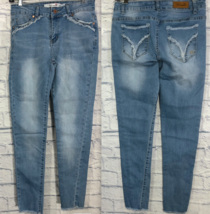 Women&#39;s K&#39;s More Size 7 Stretch Distressed Faded Blue Jeans - £12.39 GBP