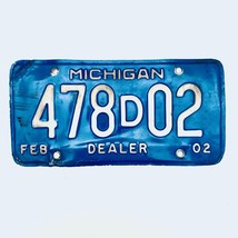 2002 United States Michigan Base Dealer License Plate 478D02 - £13.17 GBP