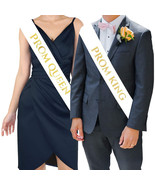 2X Prom King &amp; Prom Queen Satin Sashes For School Graduation Party Homec... - £14.17 GBP