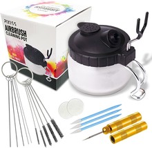 Airbrush Cleaning Kit Airbrush Clean Pot Glass Cleaning Jar with Holder ... - $34.97